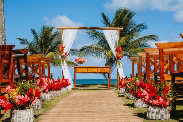 Tropical outdoor wedding