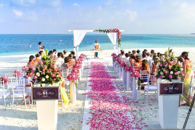 Beach wedding at an all-inclusive resort